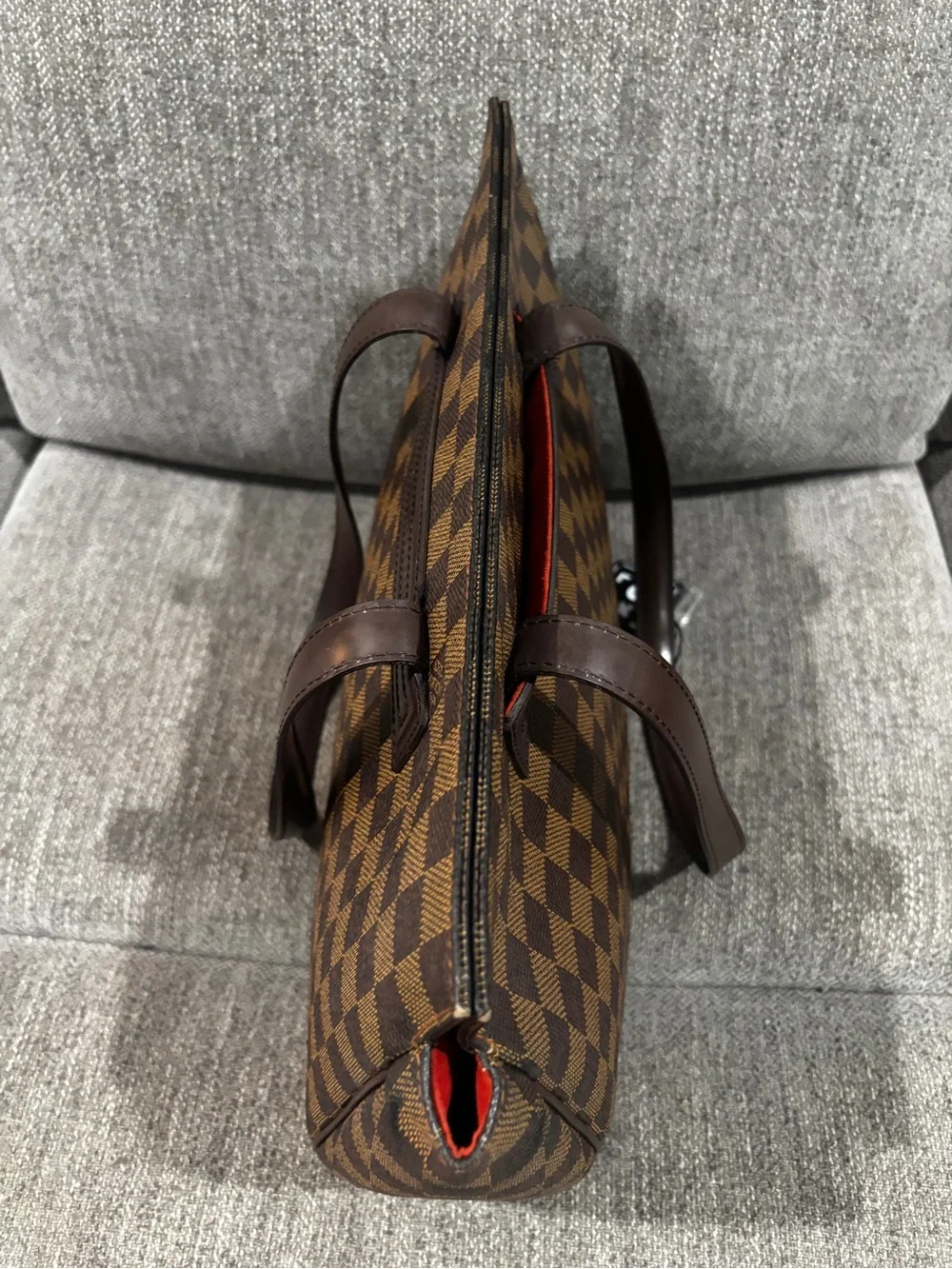 Louis Vuitton Damier Ebene Parioli PM Shoulder Tote Bag Authentic
